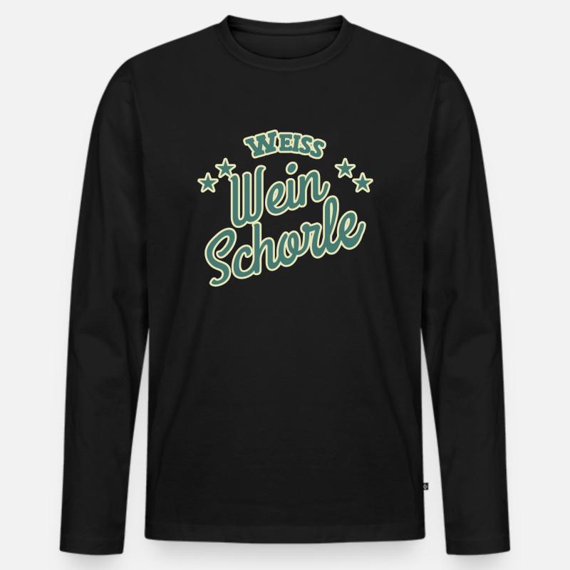 Weißweinschorle - Männer Premium Bio Langarmshirt - Schwarz