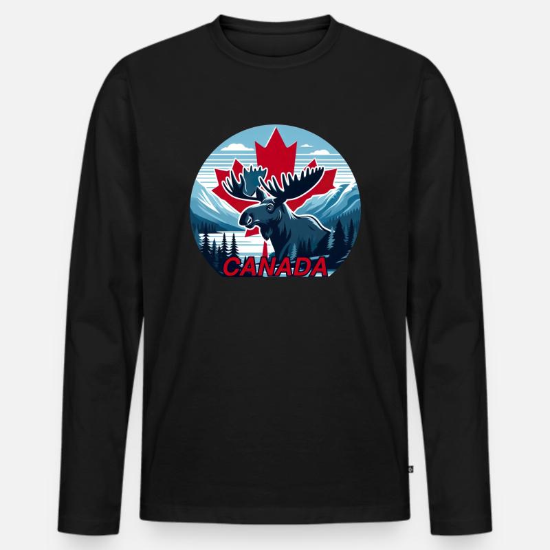 Kanada 14 - Männer Premium Bio Langarmshirt - Schwarz