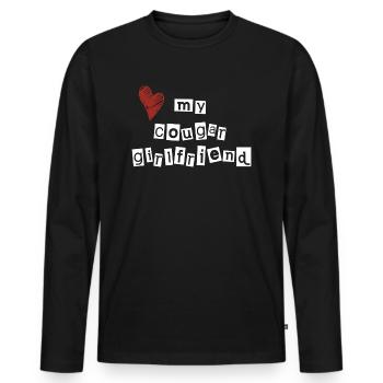 Love my cougar girlfriend - Men's Premium Organic Long Sleeve Shirt - black - Front - Nico (187cm)