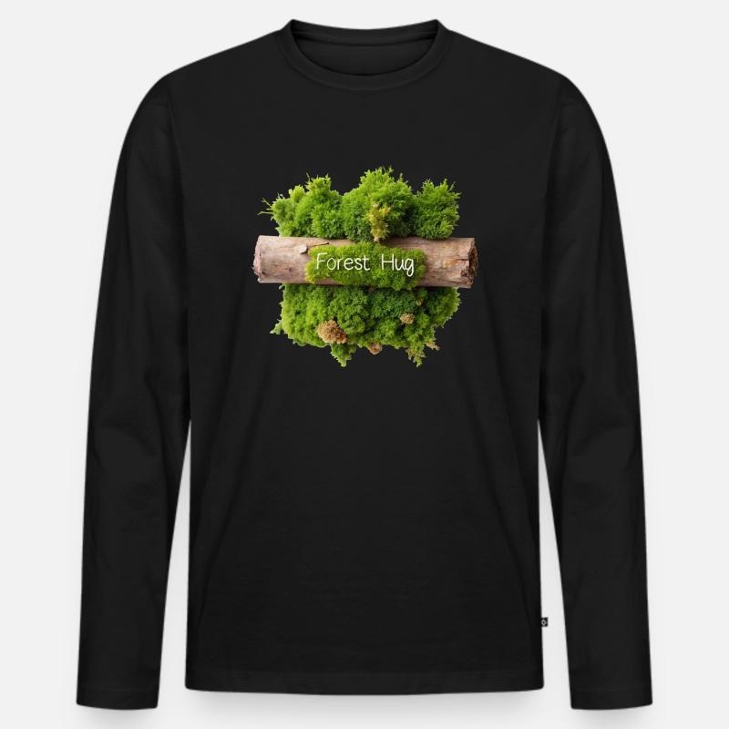 MOOS, WALDUMARMUNG - Männer Premium Bio Langarmshirt - Schwarz