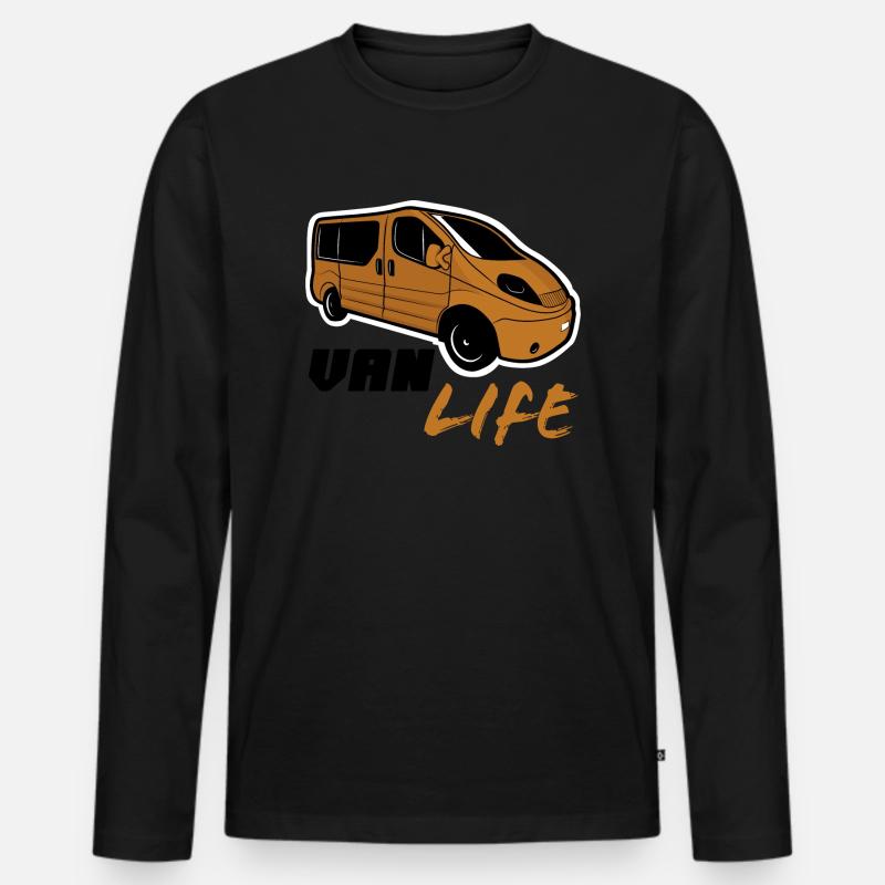 Vanlife - Männer Premium Bio Langarmshirt - Schwarz