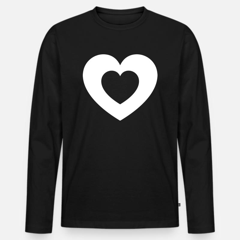 2 Herzen - Männer Premium Bio Langarmshirt - Schwarz