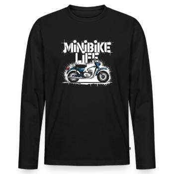 Passion pour les -motos - T-shirt manches longues Premium bio Homme - noir - Devant - Nico (187cm)