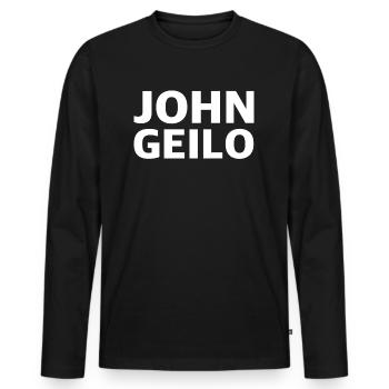 John Geilo | lustige Sprüche, Sarkasmus - Männer Premium Bio Langarmshirt - Schwarz - Vorne - Nico (187cm)