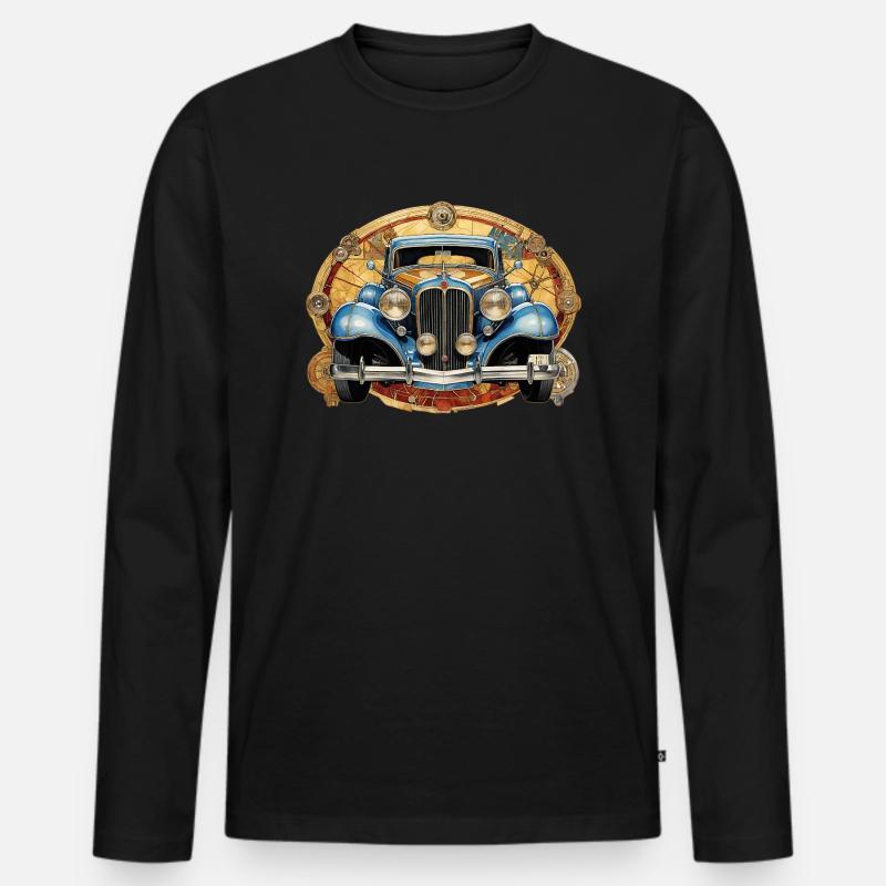 Oldtimer - Männer Premium Bio Langarmshirt - Schwarz