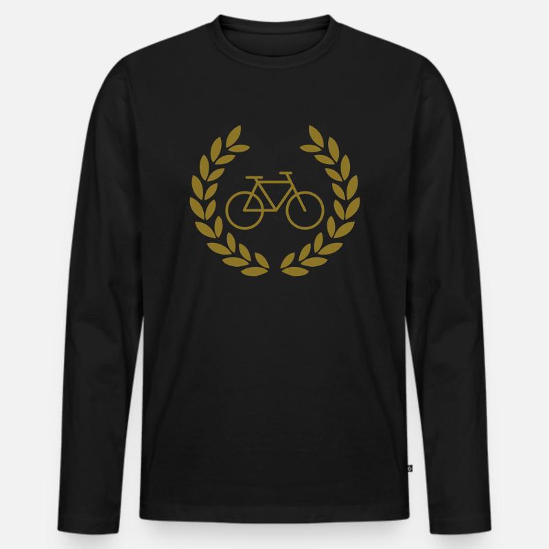Fahrrad Kranz Deluxe - Männer Premium Bio Langarmshirt - Schwarz