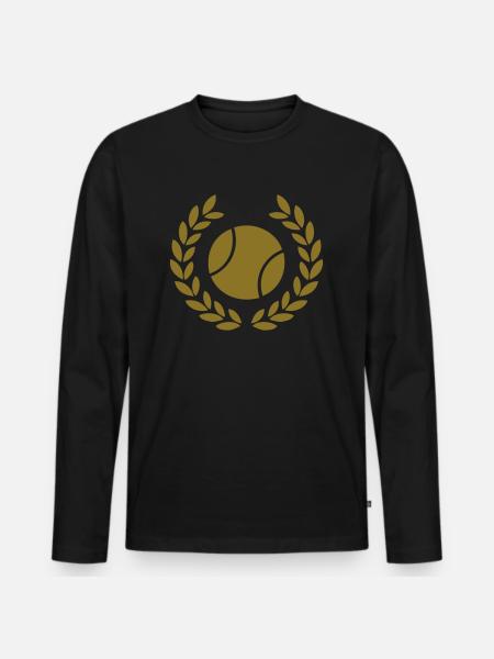 tennis ball - Männer Premium Bio Langarmshirt - Schwarz