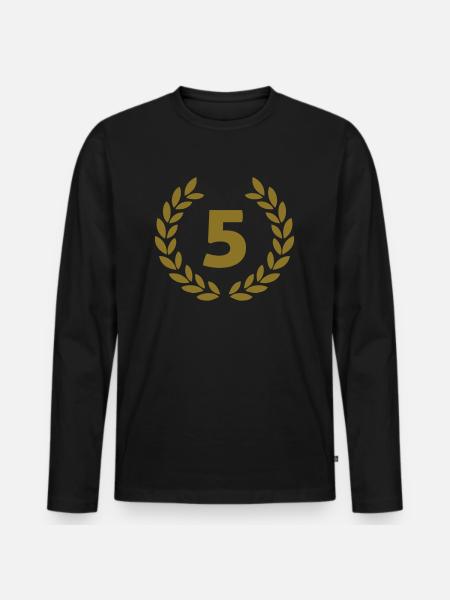 5 - Männer Premium Bio Langarmshirt - Schwarz