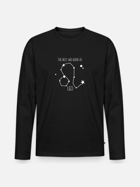 Sternzeichen Löwe - Männer Premium Bio Langarmshirt - Schwarz