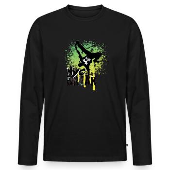 Breakdance Hiphop Nyc Break Danse - T-shirt manches longues Premium bio Homme - noir - Devant - Nico (187cm)