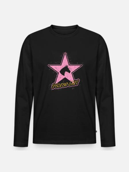 Fille de cheval - T-shirt manches longues Premium bio Homme - noir