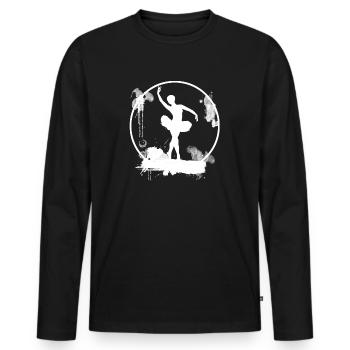 Ballerina Dancer Elegant White - Men's Premium Organic Long Sleeve Shirt - black - Front - Nico (187cm)