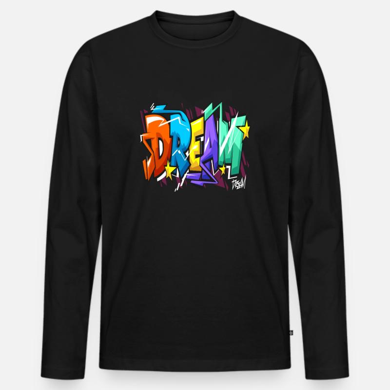 Graffiti Dream - Männer Premium Bio Langarmshirt - Schwarz