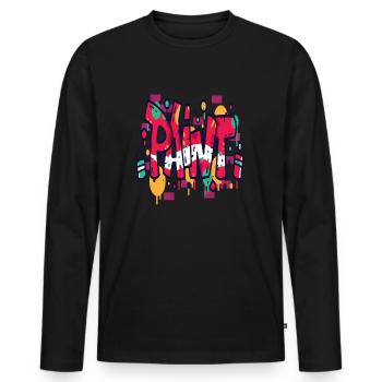 Graffiti Paint - Männer Premium Bio Langarmshirt - Schwarz - Vorne - Nico (187cm)