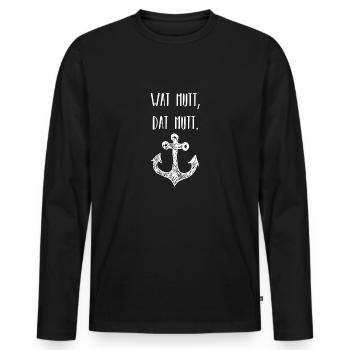 Funny sayings Hamburgisch - Men's Premium Organic Long Sleeve Shirt - black - Front - Nico (187cm)