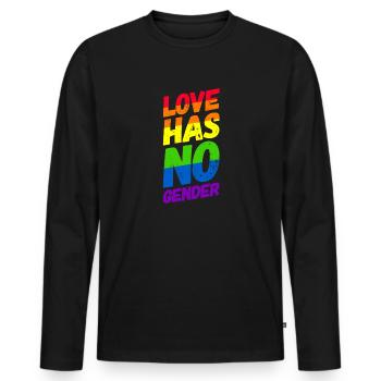 Homosexualité LGBT CSD Gay Pride - T-shirt manches longues Premium bio Homme - noir - Devant - Nico (187cm)
