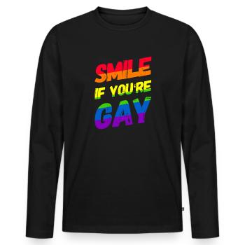 Homosexualité LGBT CSD Gay Pride - T-shirt manches longues Premium bio Homme - noir - Devant - Nico (187cm)