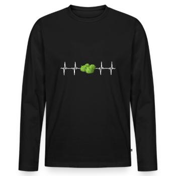 Fréquence de salade - T-shirt manches longues Premium bio Homme - noir - Devant - Nico (187cm)