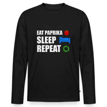 Paprika - Men's Premium Organic Long Sleeve Shirt - black - Front - Nico (187cm)