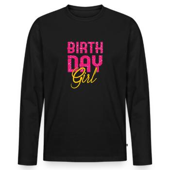 18th birthday - Men's Premium Organic Long Sleeve Shirt - black - Front - Nico (187cm)