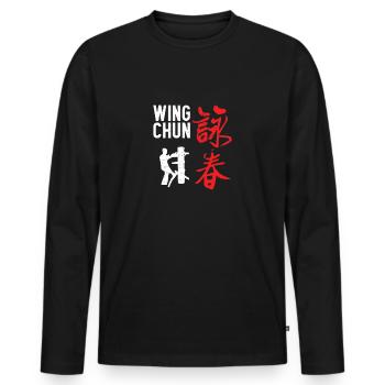 Wing Chung Arts martiaux - MMA Arts martiaux - Kung Fu - T-shirt manches longues Premium bio Homme - noir - Devant - Nico (187cm)
