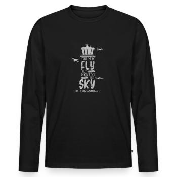 Contrôleur de la circulation aérienne Contrôleur de la circulation aérienne - ATC Air Traffic - T-shirt manches longues Premium bio Homme - noir - Devant - Nico (187cm)