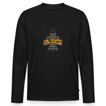 Contrôleur de la circulation aérienne Contrôleur de la circulation aérienne - ATC Air Traffic - T-shirt manches longues Premium bio Homme - noir - Devant - Nico (187cm)