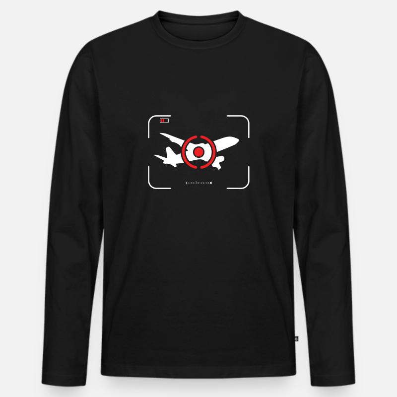 Planespotter - Männer Premium Bio Langarmshirt - Schwarz