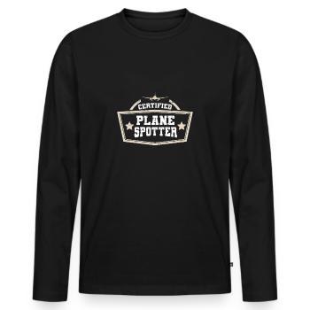 Planespotter Planespotting - Flugzeug Fotograph - Männer Premium Bio Langarmshirt - Schwarz - Vorne - Nico (187cm)