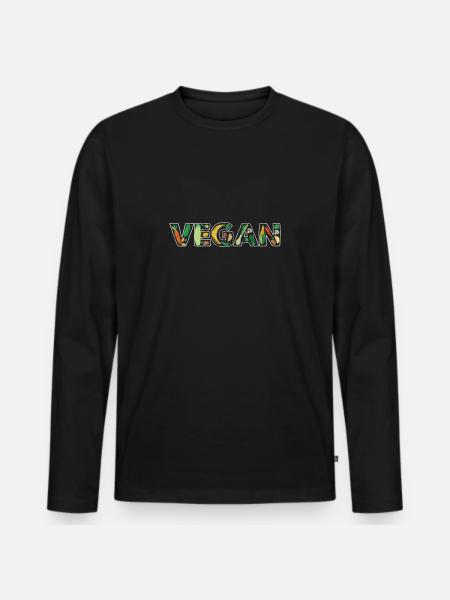 végétalien - T-shirt manches longues Premium bio Homme - noir