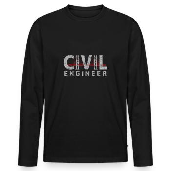 Civil Engineer Civil Engineer Building Engineer - Men's Premium Organic Long Sleeve Shirt - black - Front - Nico (187cm)