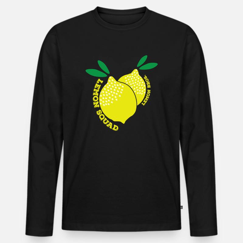Lemon Squad Lemon Bros. - Männer Premium Bio Langarmshirt - Schwarz