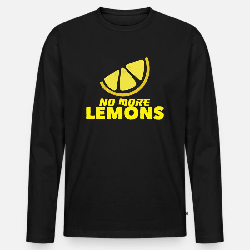 no more lemons - Männer Premium Bio Langarmshirt - Schwarz