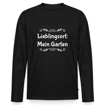 Garten - Männer Premium Bio Langarmshirt - Schwarz - Vorne - Nico (187cm)