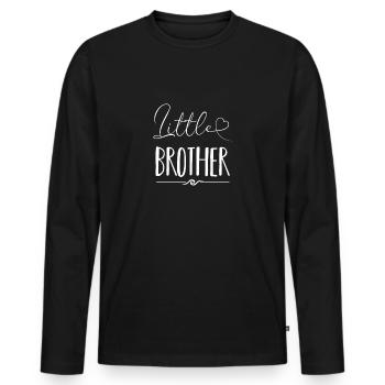 Kleiner Bruder Geschenk - Männer Premium Bio Langarmshirt - Schwarz - Vorne - Nico (187cm)