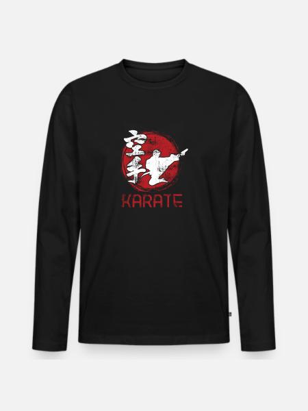 Karaté - T-shirt manches longues Premium bio Homme - noir