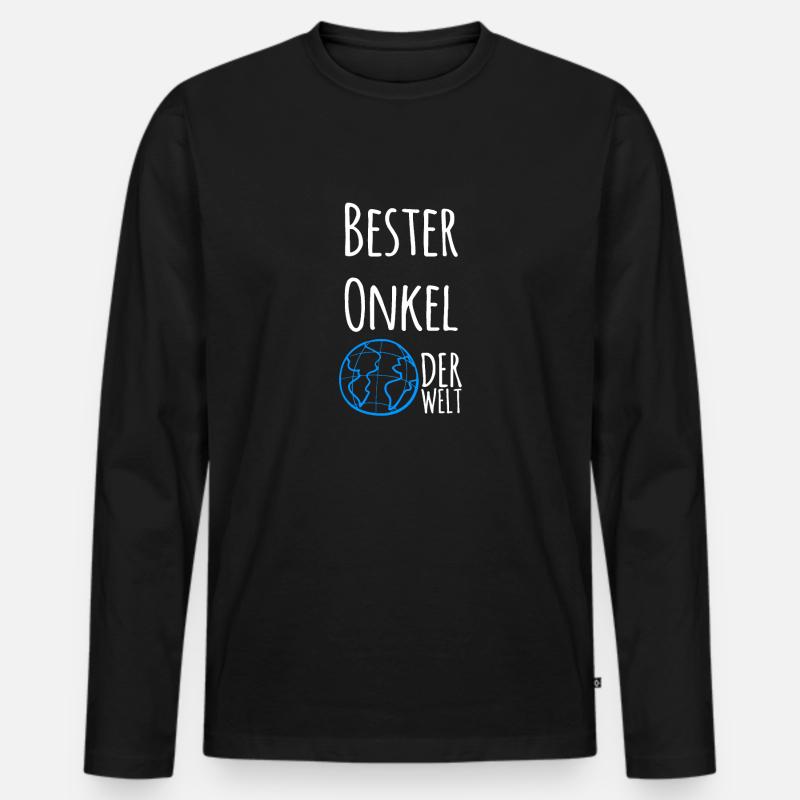 Bester Onkel - Männer Premium Bio Langarmshirt - Schwarz