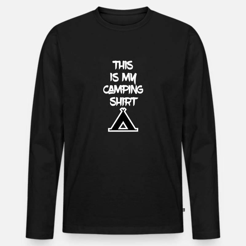 Zelten - Männer Premium Bio Langarmshirt - Schwarz