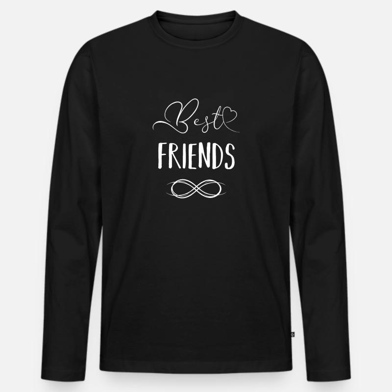 Beste Freunde - Männer Premium Bio Langarmshirt - Schwarz
