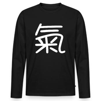 Caractères chinois Symbole chinois - T-shirt manches longues Premium bio Homme - noir - Devant - Nico (187cm)