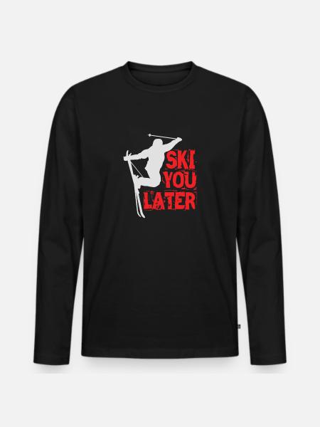 Ski you later - Men's Premium Organic Long Sleeve Shirt - black