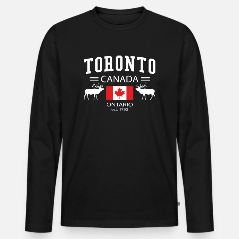 Toronto - Männer Premium Bio Langarmshirt - Schwarz