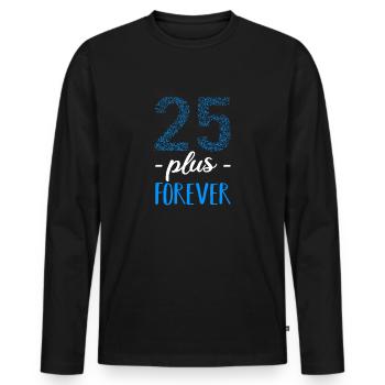 25 plus pour toujours - dictons d'anniversaire cadeaux drôles - T-shirt manches longues Premium bio Homme - noir - Devant - Nico (187cm)