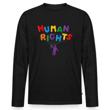 Human Rights - Männer Premium Bio Langarmshirt - Schwarz - Vorne - Nico (187cm)