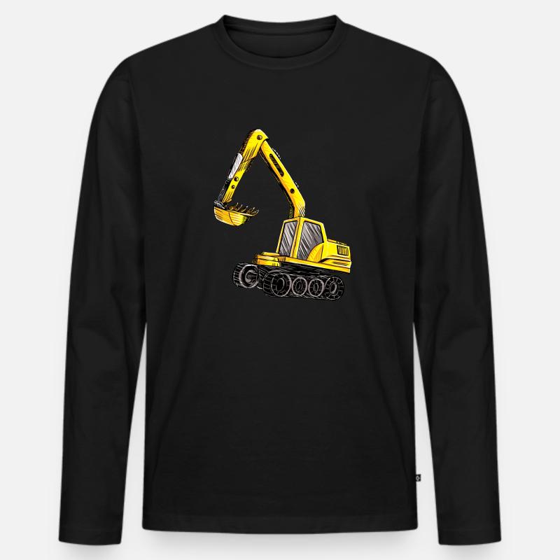 Bagger Geschenk Geschenkidee - Männer Premium Bio Langarmshirt - Schwarz