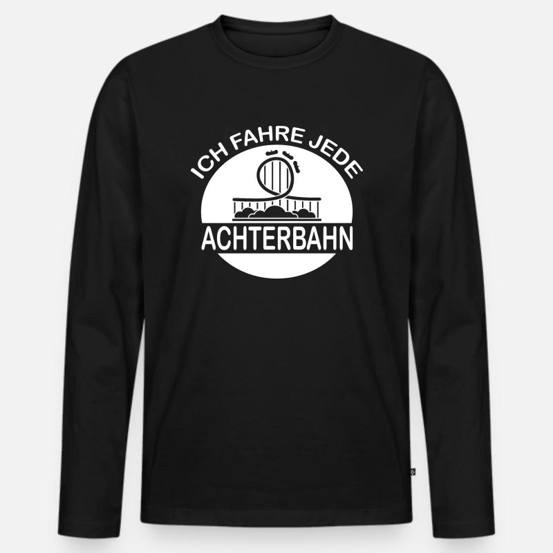 Rollercoaster Achterbahn - Männer Premium Bio Langarmshirt - Schwarz