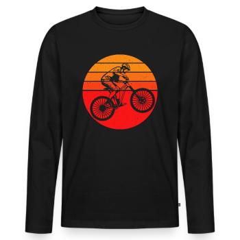 MTB - Vintage Mountain Bike MTB Bike Fahrer Gesche - Männer Premium Bio Langarmshirt - Schwarz - Vorne - Nico (187cm)