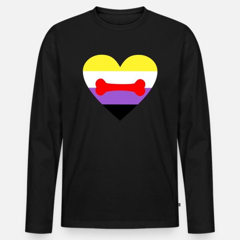 Nonbinary Puppy Play LGBTQ Pride - Männer Premium Bio Langarmshirt - Schwarz