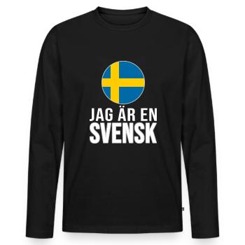 ich bin ein Schwede - Männer Premium Bio Langarmshirt - Schwarz - Vorne - Nico (187cm)