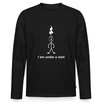 Je suis sous un hummor de musique de pause - T-shirt manches longues Premium bio Homme - noir - Devant - Nico (187cm)